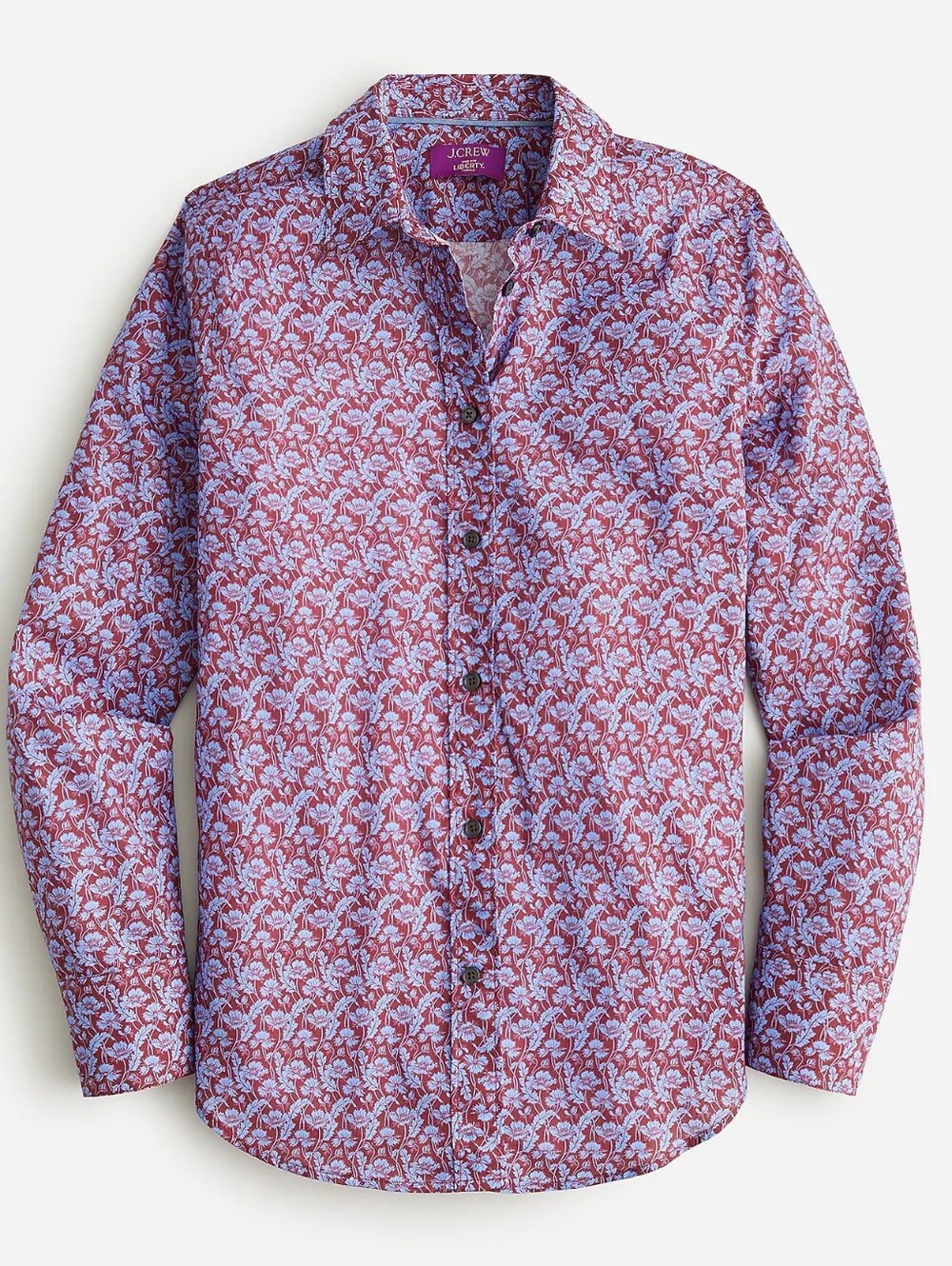 J.Crew Liberty Purple Fabric Slim Fit Blouse Top  Toutouayette Fabric Size 10